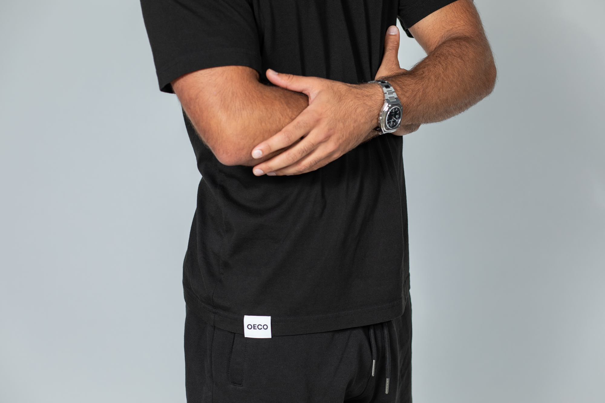 Mens Supima T Shirt - Black Edition | White